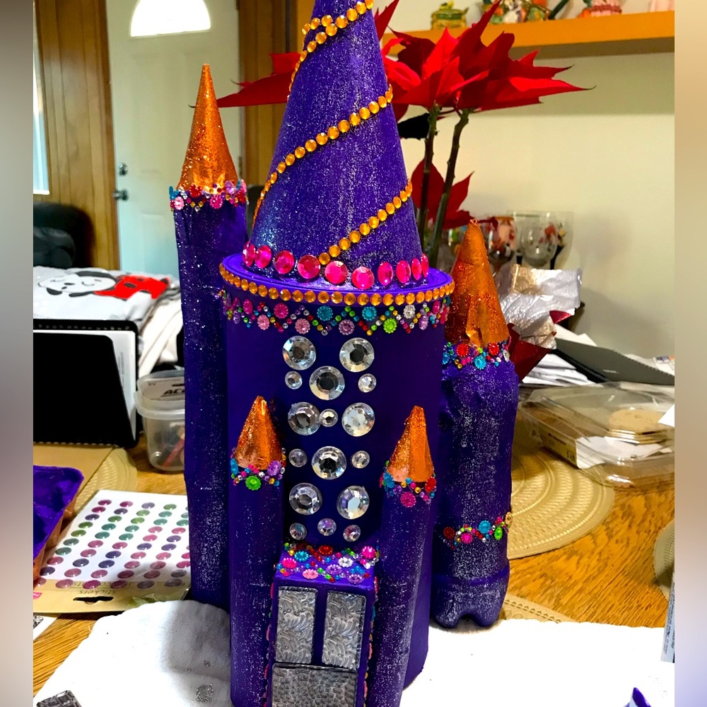 One of a kind handmade castle containers.